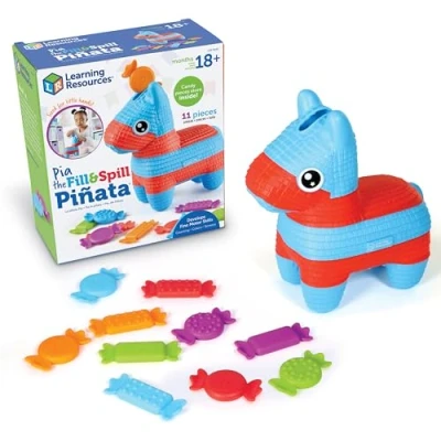 Immagine di Learning Resources Pia la Piñata Svuota e Riempi Bambini Piccoli, età prescolare, Abilità di motricità fine, Giochi educativi, 11 Pezzi, dai 18 Mesi in avanti, Multicolore, Medium, LER9135