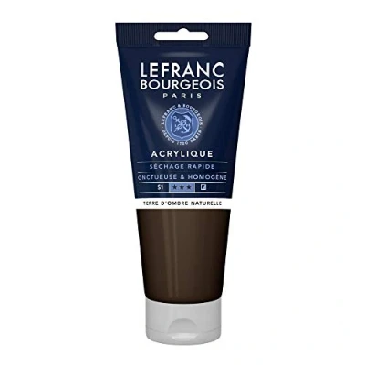 Immagine di Lefranc Bourgeois Fine Acrylic Colore Acrilico, Marrone (Raw Umber), 200 ml