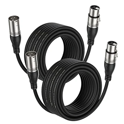 Immagine di EBXYA Cavo XLR per microfono 10M/30FT 2 confezioni 3 pin bilanciato da maschio a femmina patch mixer audio