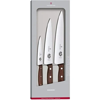 Immagine di Victorinox, set di 3 coltelli per sfilettare Wood con manico in legno e lama acciaio inox