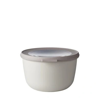 Immagine di Mepal Multi Bowl Cirqula Round Contenitori Plastica con Coperchio Adatto come contenitore ermetico per Frigo, microonde, Congelatore e piatti da portata Ciotole Cucina 1000 ml Nordic White