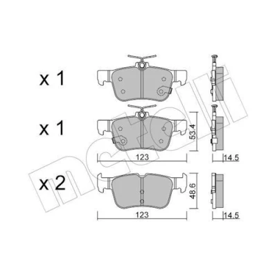 Immagine di METELLI 22 1040 1 Kit pastiglie freno con segnalatore acustico usura FORD: Focus Mk4 Hatchback, Kuga Mk3, Turnier