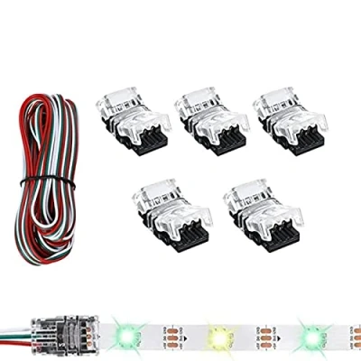 Immagine di 6 Pezzi Connettori per Strisce LED a 3 Pin Sintonizzabili 10 mm Luminose Terminale Connettore Striscia WS2811 WS2812B SK6812 Senza Saldatura