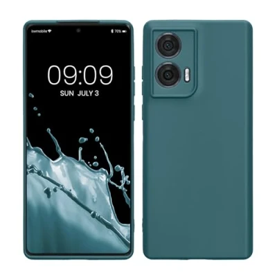 Immagine di kwmobile Custodia Compatibile con Motorola Edge 50 Fusion Cover Back Case per Smartphone in Silicone TPU Protezione Gommata petrolio