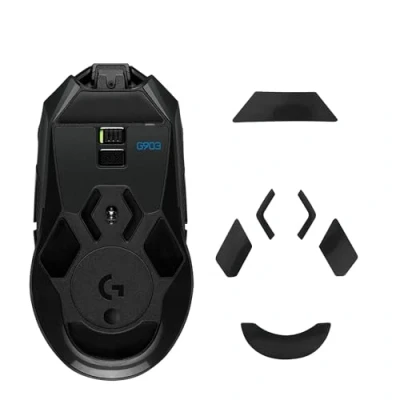 Immagine di kwmobile Set Piedini di Ricambio per Mouse Compatibile con Logitech G903 Gommini nero Maggiore Controllo e Scorrevolezza