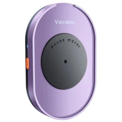Immagine di VAYDEER mouse Jiggler non rilevabile con adattatore di alimentazione e interruttore on/off, simulatore mouse, movimento senza driver, simulazione per il risveglio del computer
