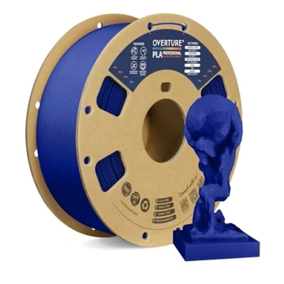 Immagine di OVERTURE PLA Plus (PLA+) Filamento 1.75mm, Toughness Enhanced Roll, Professionale Tenacia, 1kg Filamento(2.2lbs), Precisione Dimensionale 99% Probabilità +/ 0.03 mm (Blu Scuro)