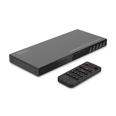Immagine di DIGITUS DS 55345 Switch a matrice HDMI 4x2 4 ingressi 2 uscite UHD 4K/30 Hz HDTV: 3840 x 2160p HDCP 1.4 e 1.4b Multi Viewer, Split Screen, PIP RS232, Audio (Toslink, Stereo 3,5mm)