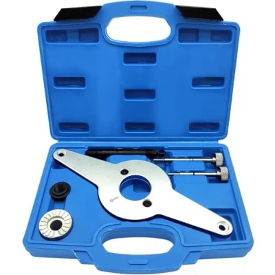 Immagine di ZKTOOL Kit di Utensili per Il Fissaggio dell&#039;Ammortizzatore Vibrazioni del Motore, Compatibile con V W Au Skoda 1.8L 2.0L TFSI TSI EA888, OEM T10531, Strumento la Rimozione della Puleggia
