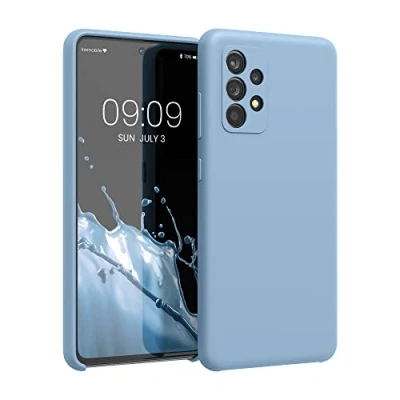 Immagine di kwmobile Cover per Samsung Galaxy A52 / 5G A52s Custodia Back Case Smartphone in Silicone TPU Protezione Gommata grigio azzuro