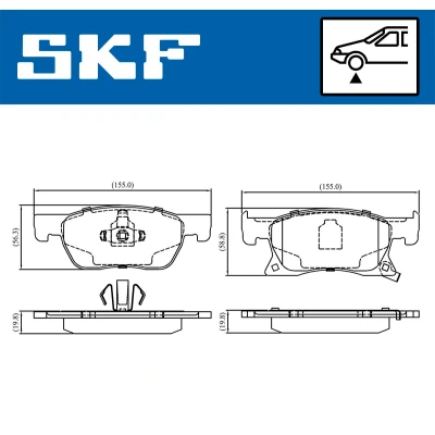 Immagine di SKF VKBP 80291 A Kit pastiglie freno con segnalatore acustico usura accessori OPEL: Astra K Sports Tourer, Hatchback