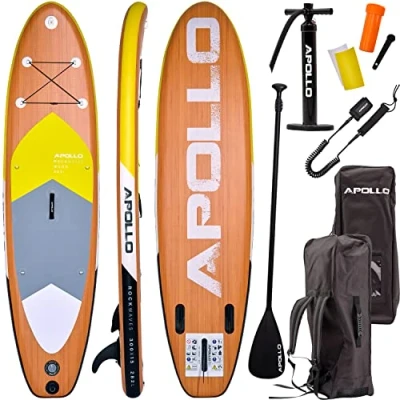 Immagine di Apollo Tavola SUP Gonfiabile Set Completo iSUP Stand Up Paddle Board Tavole gonfiabili con Pagaia, Pompa e di Riparazione per Principianti Professionisti