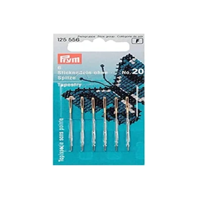 Immagine di Prym Aghi da Ricamo, Polyester, Argento, 20er, 43 x 1,00 mm, 6 Stück, unità