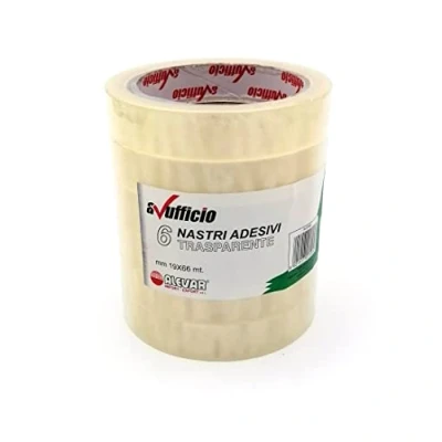 Immagine di Nastro Adesivo Trasparente mm 19x66 mt, Confezione da 6 Pezzi