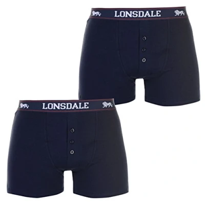 Immagine di Lonsdale Confezione da 2 paia di boxer uomo in misto cotone con elastico vita Blu mare M