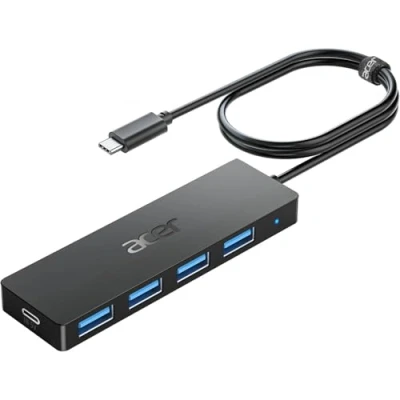 Immagine di Acer Hub USB C 3.0 con Cavo da 120 cm, Multiplo 4 Porte, Adattatore ad Alta Velocità 5Gbps Porta di Alimentazione C, Estensore per PC, MacBook, Laptop, Chiavetta