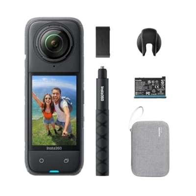 Immagine di Insta360 X4 Pack Endurance Action Cam 360 8K Impermeabile, Video Grandangolari in 4K, Effetto selfie stick invisibile, Autonomia Batteria 135 min, Editing IA, Stabilizzazione, Sport, No Micro SD