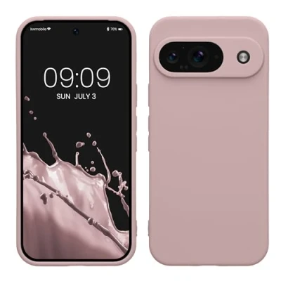 Immagine di kwmobile Custodia Compatibile con Google Pixel 9 Cover Back Case per Smartphone in Silicone TPU Protezione Gommata lilla color carne