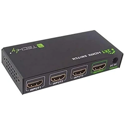 Immagine di Techly 309913 Switch HDMI 3 in 1 out con Telecomando 4K UHD 3D Nero