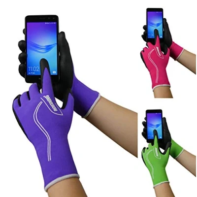 Immagine di ROSTAING Maxfeel, Guanto da Giardinaggio Misura 7. Serie Touch. Giardino per lavori di precisione e Compatibile con Smartphone, Verde Viola o Rosa. Scelta Casuale