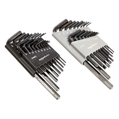 Immagine di Amazon Basics Set di chiavi a brugola/chiavi Allen con misure in pollici (sistema SAE) e millimetri, confezione da 36 pezzi