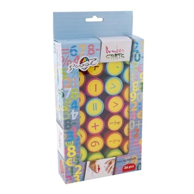Immagine di s&#039;cool Timbri, Timbri Autoinchiostranti, Giocattolo per Bambini, di Aiuto All&#039;apprendimento con Numeri, Confezione 26 Pezzi 19,5 x 11,8 3,9 cm/170 g