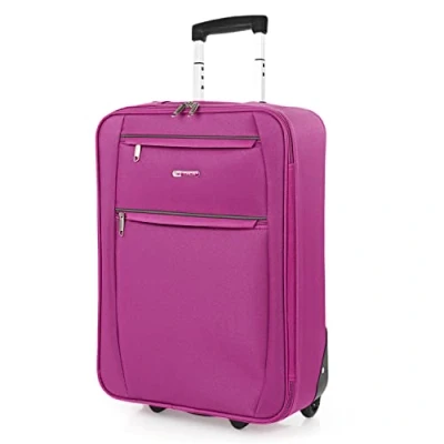 Immagine di ITACA Valigia 55x40x20 Trolley Bagaglio a Mano. Valigie e per i Tuoi Viaggi in Cabina. Materiale EVA Polyester Resistente Super Leggero T71950, Fucsia