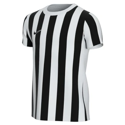 Immagine di Nike Striped Division IV Jersey Maglia a Maniche Corte da Bambino, Unisex Bambini, CW3819 100, Bianco/Nero/Nero, 10 12 Anni