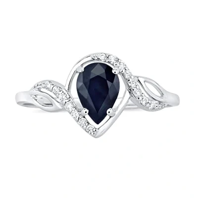 Immagine di SILVEGO Anello da Donna in Argento 925 con Vero Zaffiro Blu Scuro Forma di Goccia, FNJR1249SA