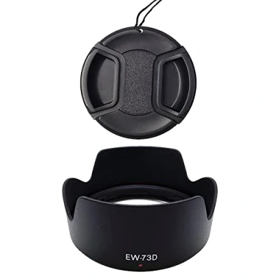 Immagine di Paraluce EW 73D e copriobiettivo da 67 mm compatibile con obiettivi Canon EF S 18 135mm f/3.5 5.6 IS USM, obiettivo RF 24 105mm f/4 7.1 STM (confezione 1+1)
