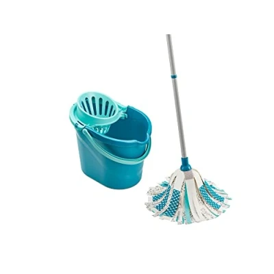 Immagine di Leifheit Set lavapavimenti 3 in 1 Power Mop 2.0 con scopa microfibra e secchio strizzatore per pulire piastrelle pavimenti della casa, Multicolore