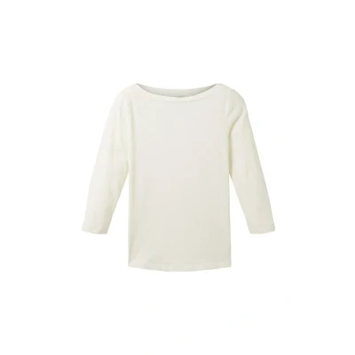 Immagine di TOM Tailor MIT Uboot Ausschnitt Maglietta a manica lunga, Donna, Taglia: 3XL, Whisper white