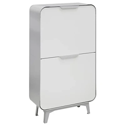 Immagine di Arregui Round CR421 R Pattumiera Differenziata 4 Scomparti x 17L (68L) Contenitore in Acciaio da Interno Mobile Raccolta Design Cestino Spazzatura Cucina Grigio e Bianco