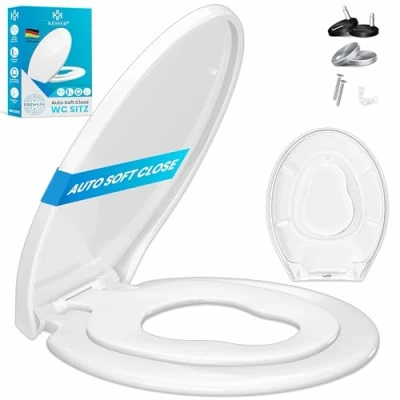 Immagine di KESSER® Sedile per WC con meccanismo Soft Close, Funzione di sgancio rapido e Close in Duroplast fissaggio acciaio inox, Family