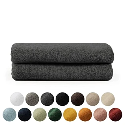 Immagine di Blumtal Asciugamani Bagno, Set Super Assorbenti, 100% Cotone Certificato Oeko Tex 100, 2 (50x100cm), Antracite