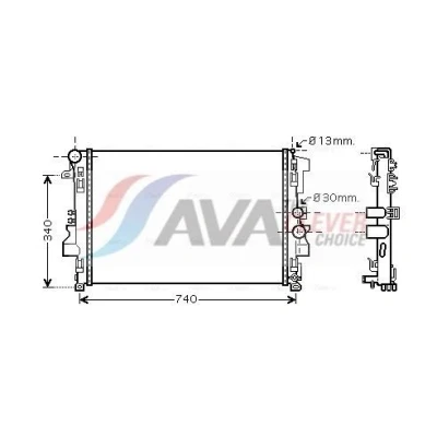 Immagine di PRASCO MSA2356 Radiatore motore Alluminio 680mm 396mm 23mm Alette di raffreddamento montate meccanicamente MERCEDES BENZ: Vito Mixto, Viano, Bus