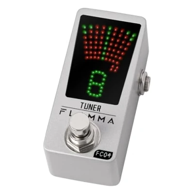 Immagine di FLAMMA FC04 Pedale Accordatore Cromatico per Chitarra e Basso, Alta Precisione ±1 Cent, Indicatore di Intonazione, True Bypass