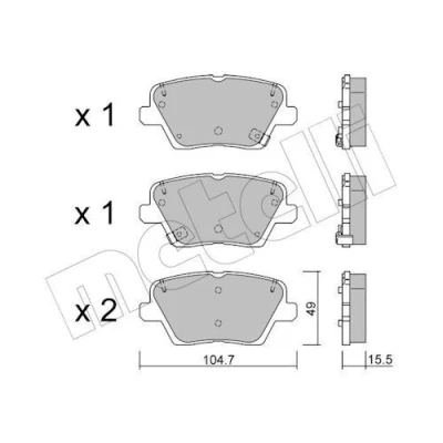 Immagine di METELLI 22 1243 0 Kit pastiglie freno con segnalatore acustico usura KIA: XCeed, Proceed, Ceed III Hatchback, HYUNDAI: i30 Hatchback