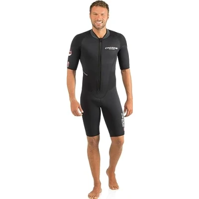 Immagine di Cressi Endurance Man Shorty Wetsuit Muta con Zip Sternale, Neoprene 3 mm, Nero, Uomo, S