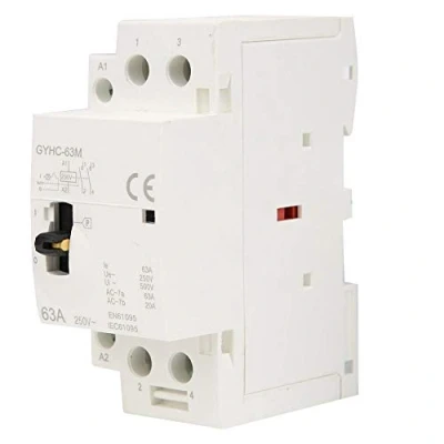 Immagine di Contattore CA per uso domestico su Guida DIN 2P 63A 220V 50Hz con interruttore di controllo manuale modulare domestico(2NO)