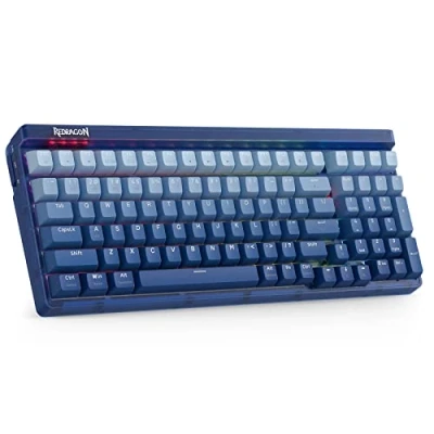 Immagine di Redragon K656 PRO 3 Mode Wireless Gaming Keyboard, tastiera meccanica a 100 tasti con scheda traslucida, presa hot swappable, schiuma fonoassorbente e interruttore tattile personalizzato, BlueMade