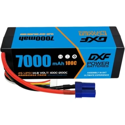 Immagine di DXF 4S Lipo Batteria 14.8V 100C 7000mAh con Spina EC5 RC per Auto Camion Serbatoio Buggy Truggy Racing Hobby (1 pezzi)
