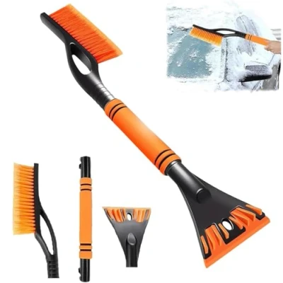 Immagine di PTBWS 2 in 1 Raschietto Ghiaccio,Spazzola Neve con Raschietto,Raschietto Rimovibile,60 Cm di Lunghezza Impugnatura Antiscivolo e Isolante,per Parabrezza Robusto Scopa (B)