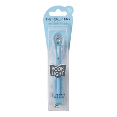 Immagine di IF Really Tiny Book Light (Sky Blue) Compact Reading Lights for Books in Bed Flexible Clip On A Great Lamp with Batteries Included