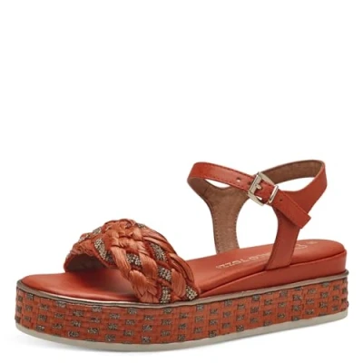 Immagine di MARCO TOZZI Sandali Donna con Tacco a Zeppa Cinturino Regolabile Comodi, Arancione (Terracotta Com), 39 EU