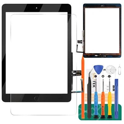Immagine di per iPad 9.7 2018 A1893 A1954 Touch Screen Digitizer Vetro di Ricambio 6 Display Panel Parti Riparazione, con Pulsante Home (Non Includere LCD) (Nero)