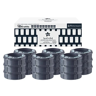 Immagine di Tommee Tippee Ricariche per Mangiapannolini Avanzato Twist And Click, Con Pellicola Antibatterica Greenfilm Prodotta In Modo Biologico, 18 pezzi