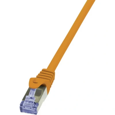 Immagine di LogiLink CQ3018S RJ45 cavo di rete, patch CAT 6A S/FTP 0.25 m Arancione Ritardante fiamma, con protezione 1 pz.