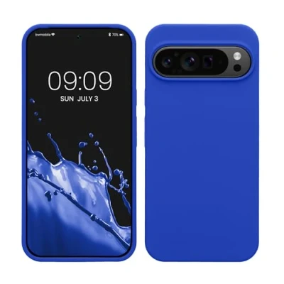 Immagine di kwmobile Cover per Google Pixel 9 Pro XL Custodia Back Case Smartphone in Silicone TPU Protezione Gommata blu baltico