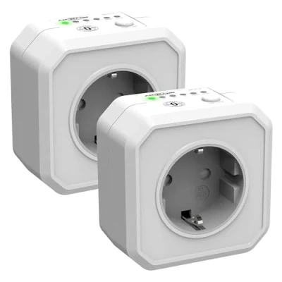 Immagine di Ansmann 1260 0001 590 AES1 Presa Programmabile in Policarbonato, Bianco, Confezioni da 2
